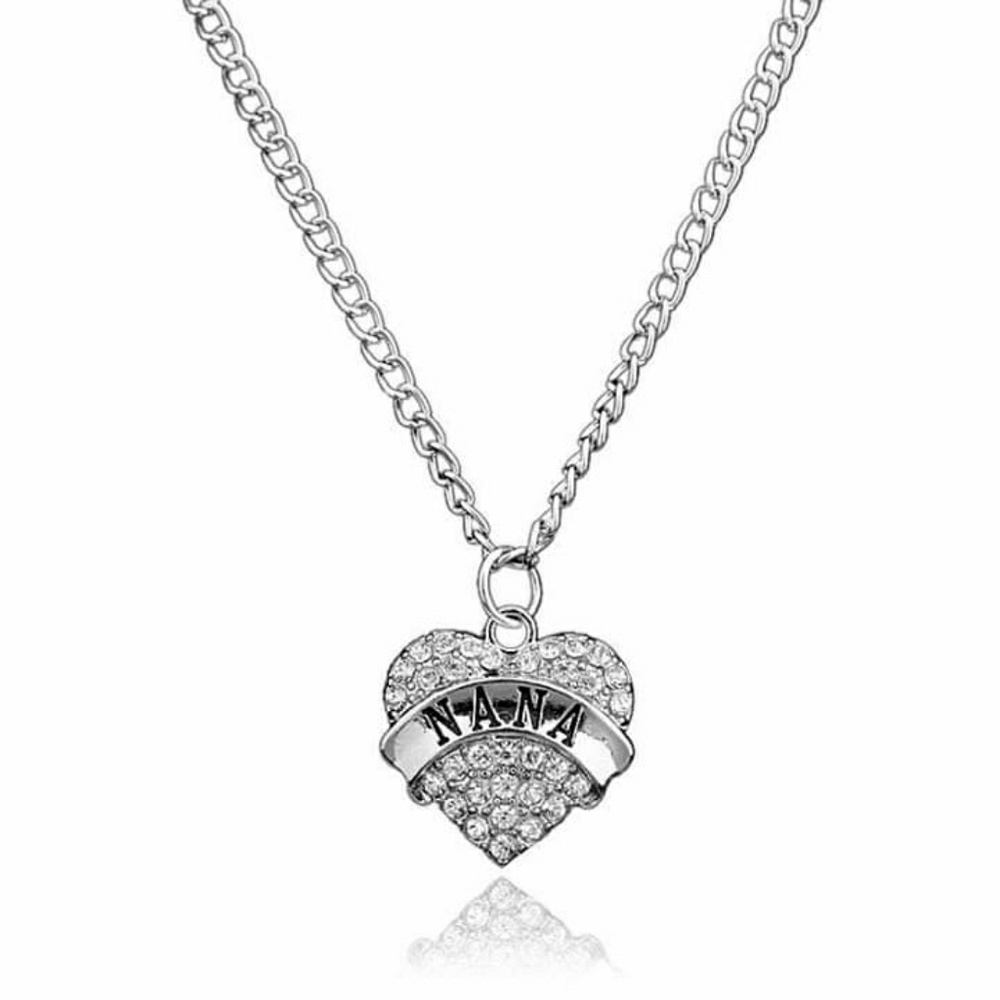 2/$10 Nana Silver Crystal Necklace